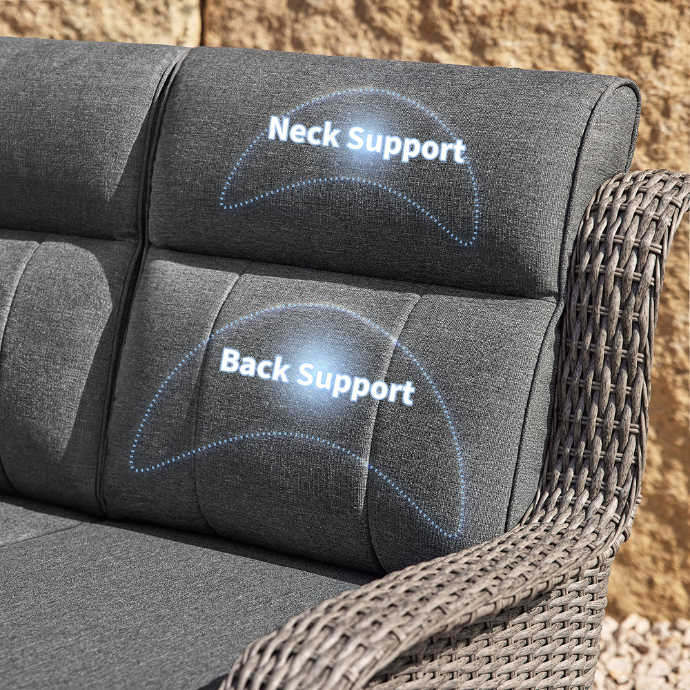 5-Piece Wicker Sofa & Chairs Set