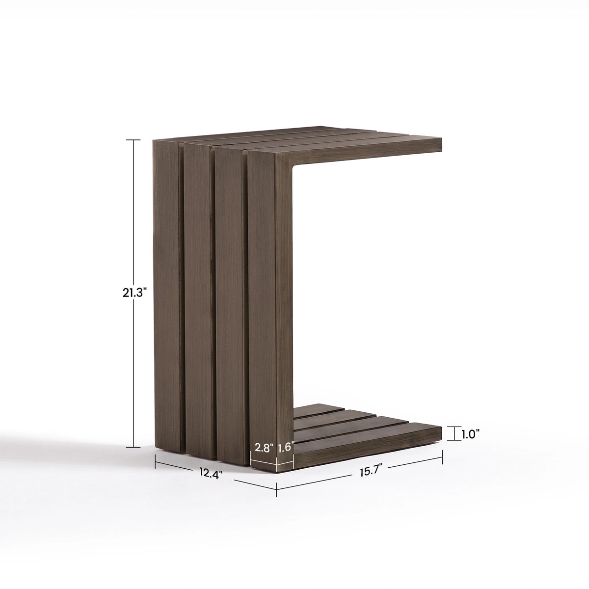 Outdoor Convertible C-Shaped Side Table