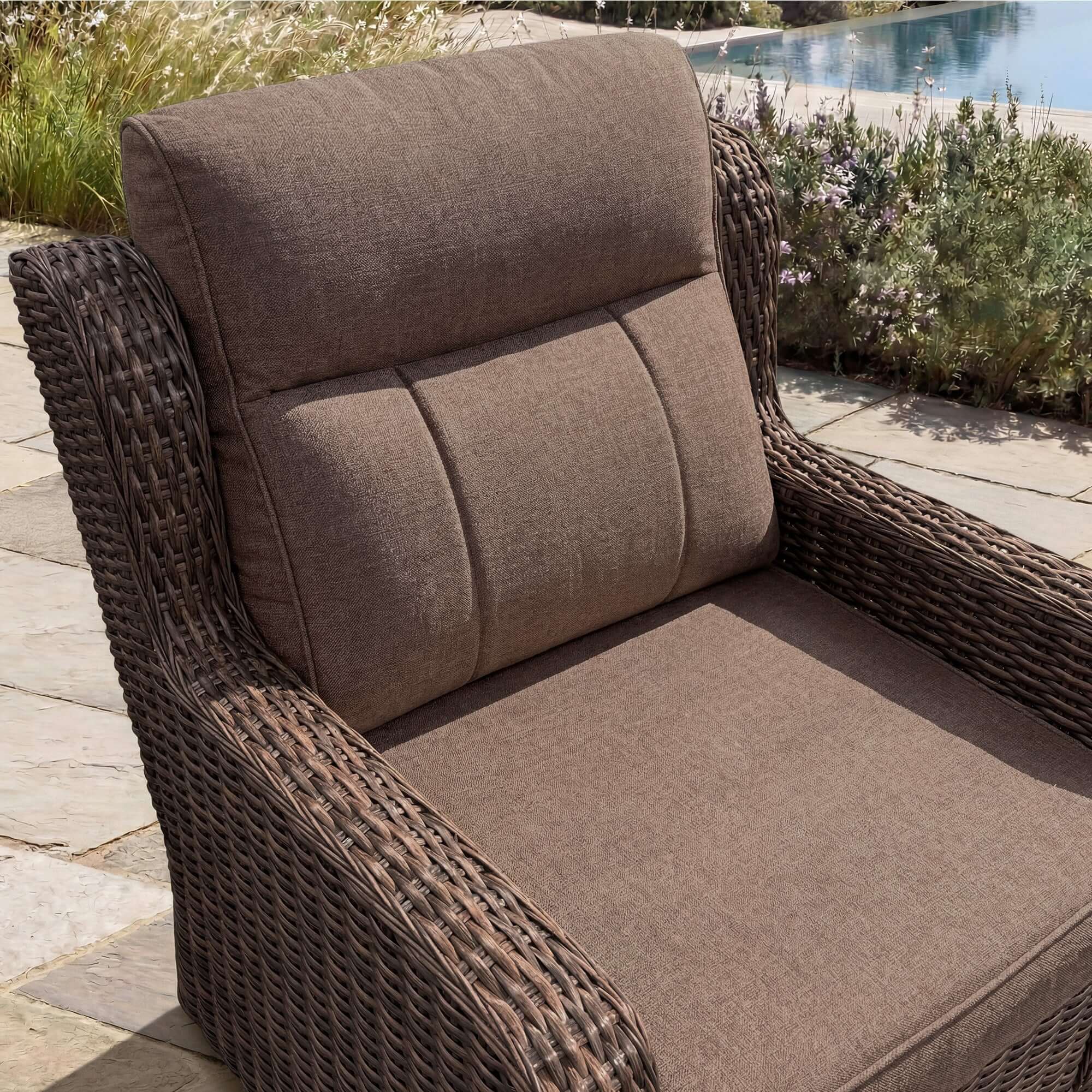 LOAM Outdoor Wicker Swivel Glider Chairs with Side Table