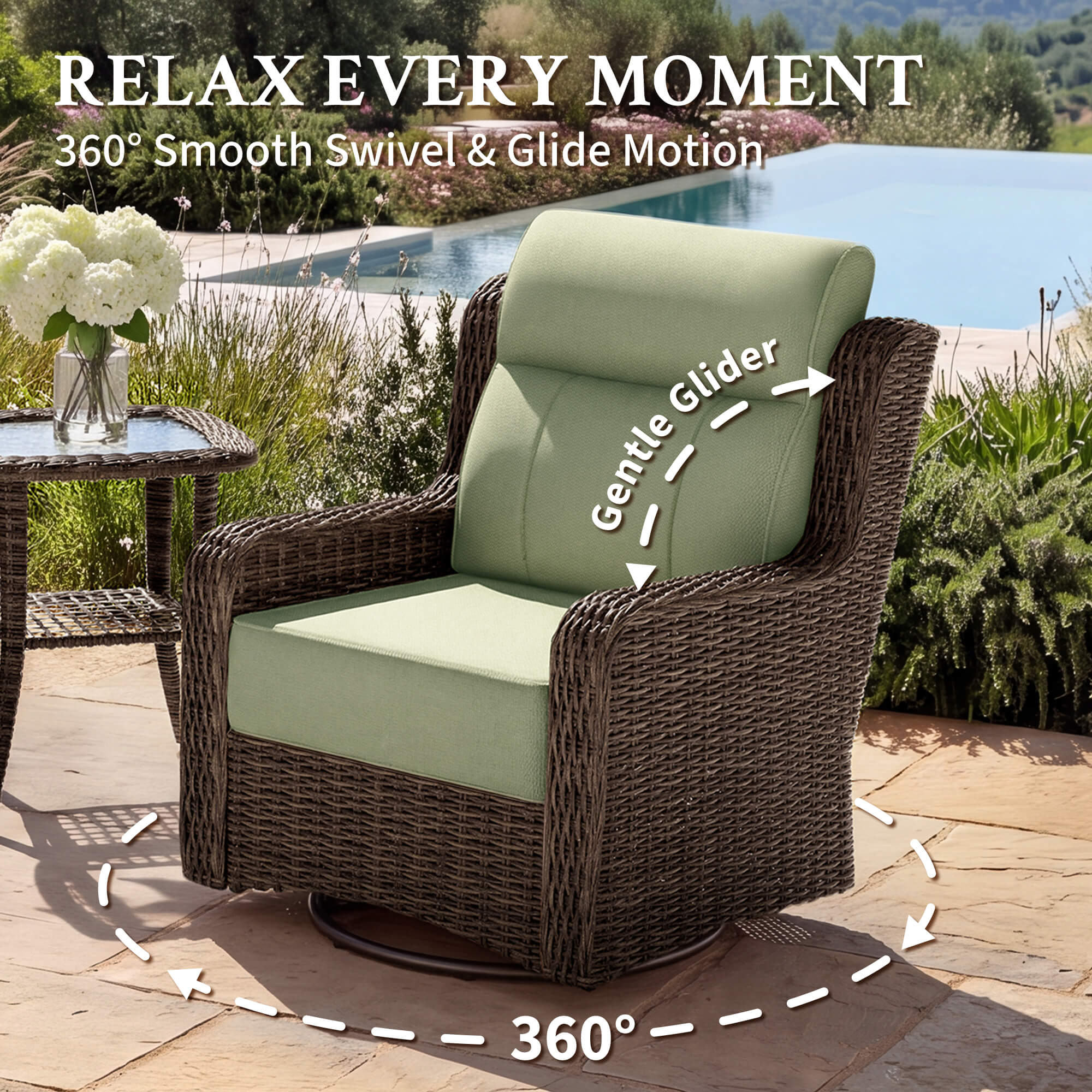LOAM Outdoor Wicker Patio Furniture Set with Ottomans