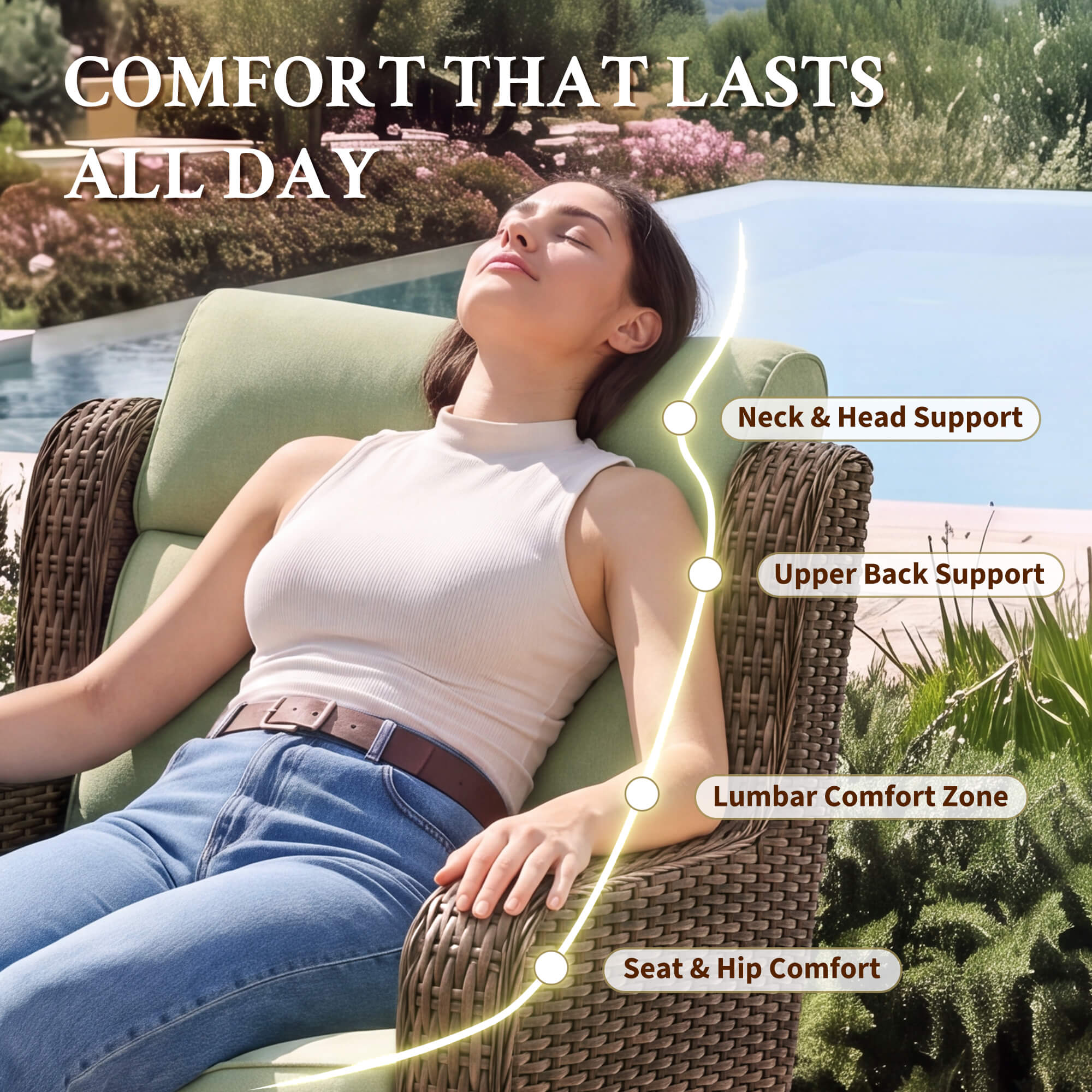 LOAM Outdoor Wicker Patio Furniture Set with Ottomans