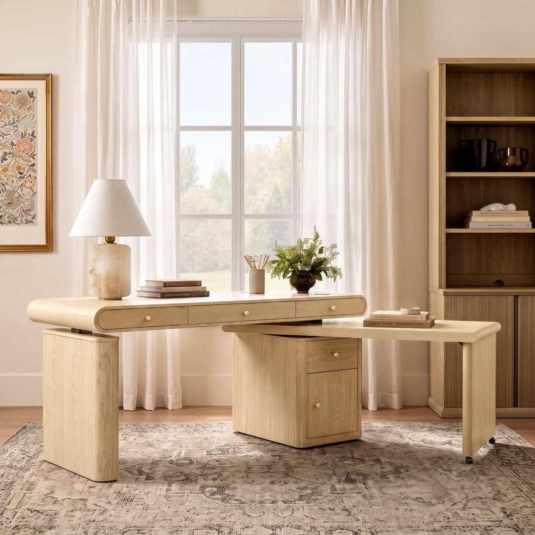 Electric Standing Oak Veneer 63" Desk