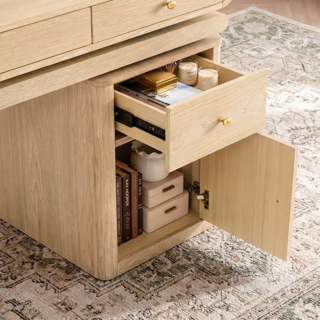 Electric Standing Oak Veneer 63" Desk