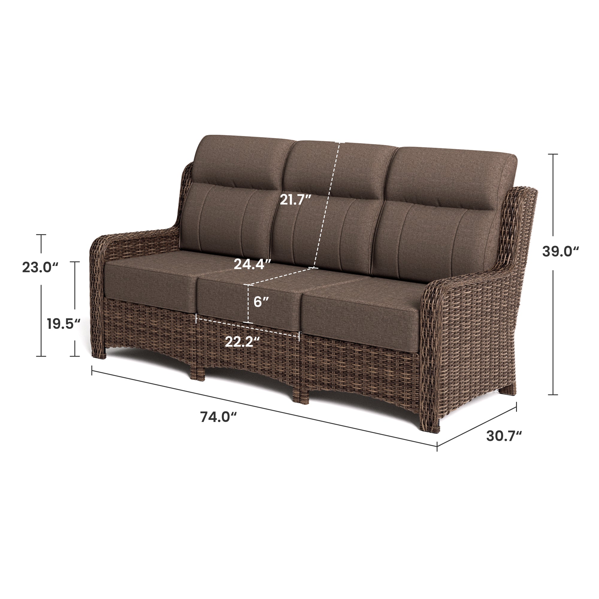 LOAM Outdoor Brown Wicker Furniture Set