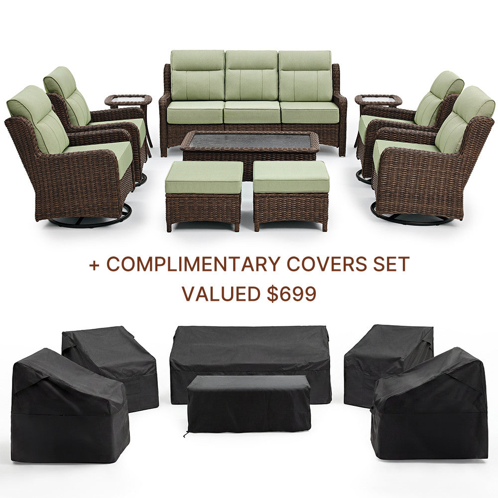 LOAM Outdoor Brown Wicker Furniture Set