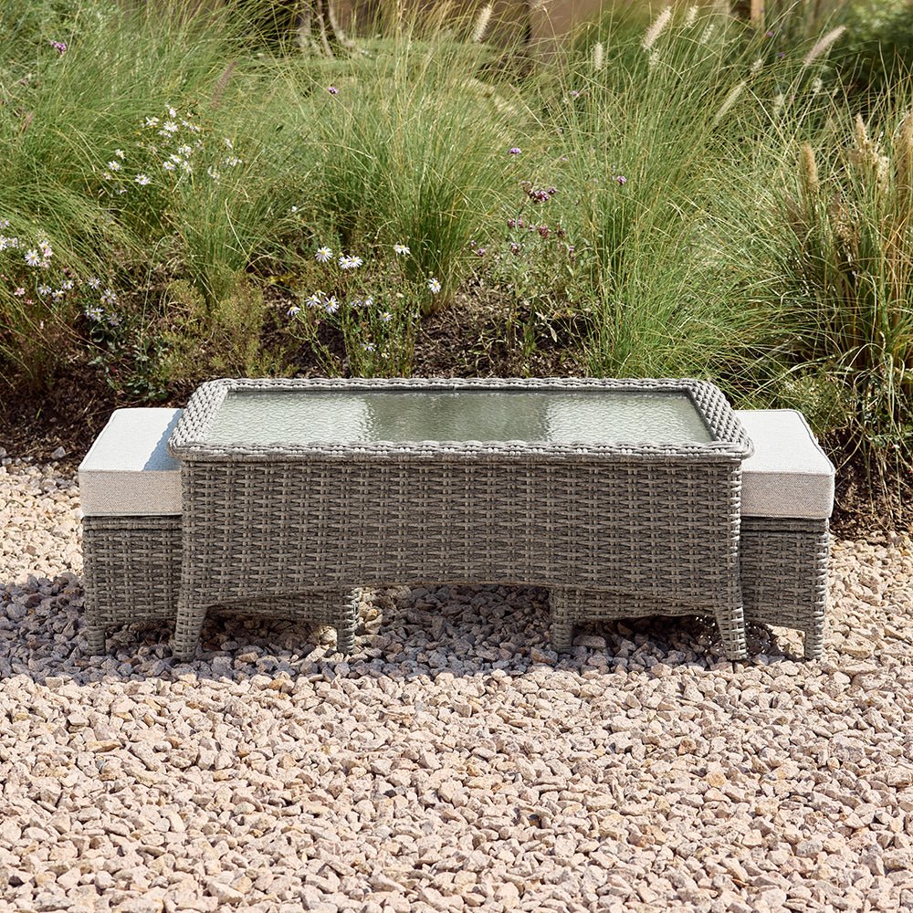 TARN Outdoor Wicker Square Ottomans - ReedStead