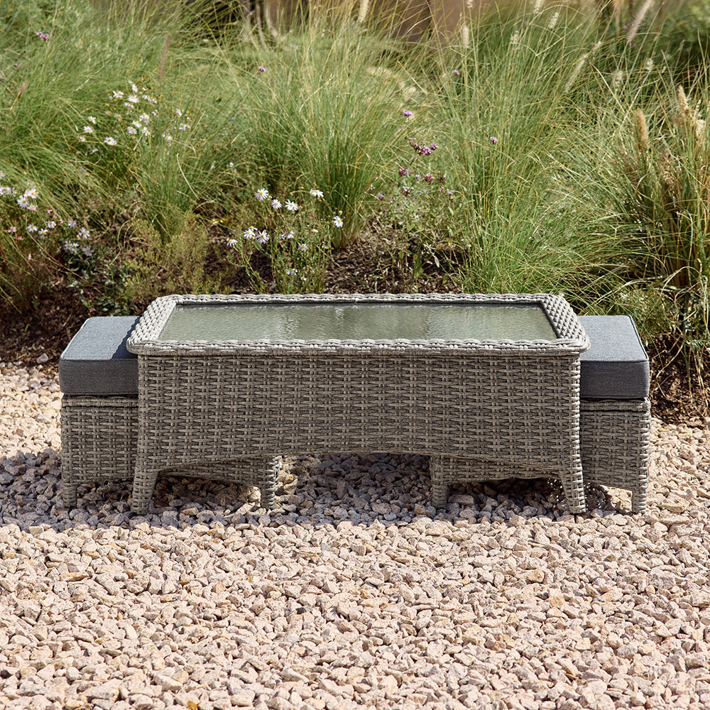Outdoor Wicker Square Ottomans