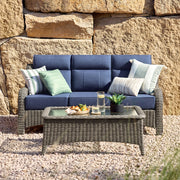 Outdoor 3-Seater Wicker Sofa