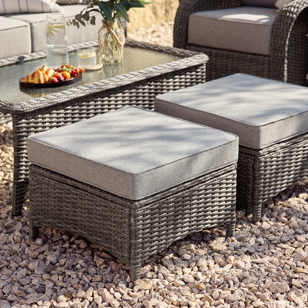 Outdoor Wicker Square Ottomans