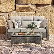 Outdoor 3-Seater Wicker Sofa