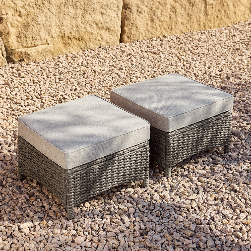 Outdoor Wicker Square Ottomans