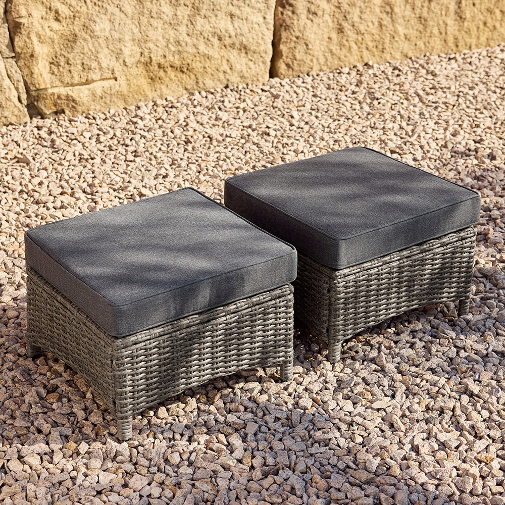 Outdoor Wicker Square Ottomans