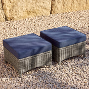 Outdoor Wicker Square Ottomans