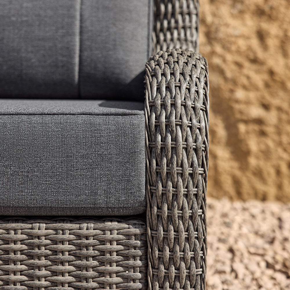 Outdoor Wicker Swivel Glider Chairs with Side Table