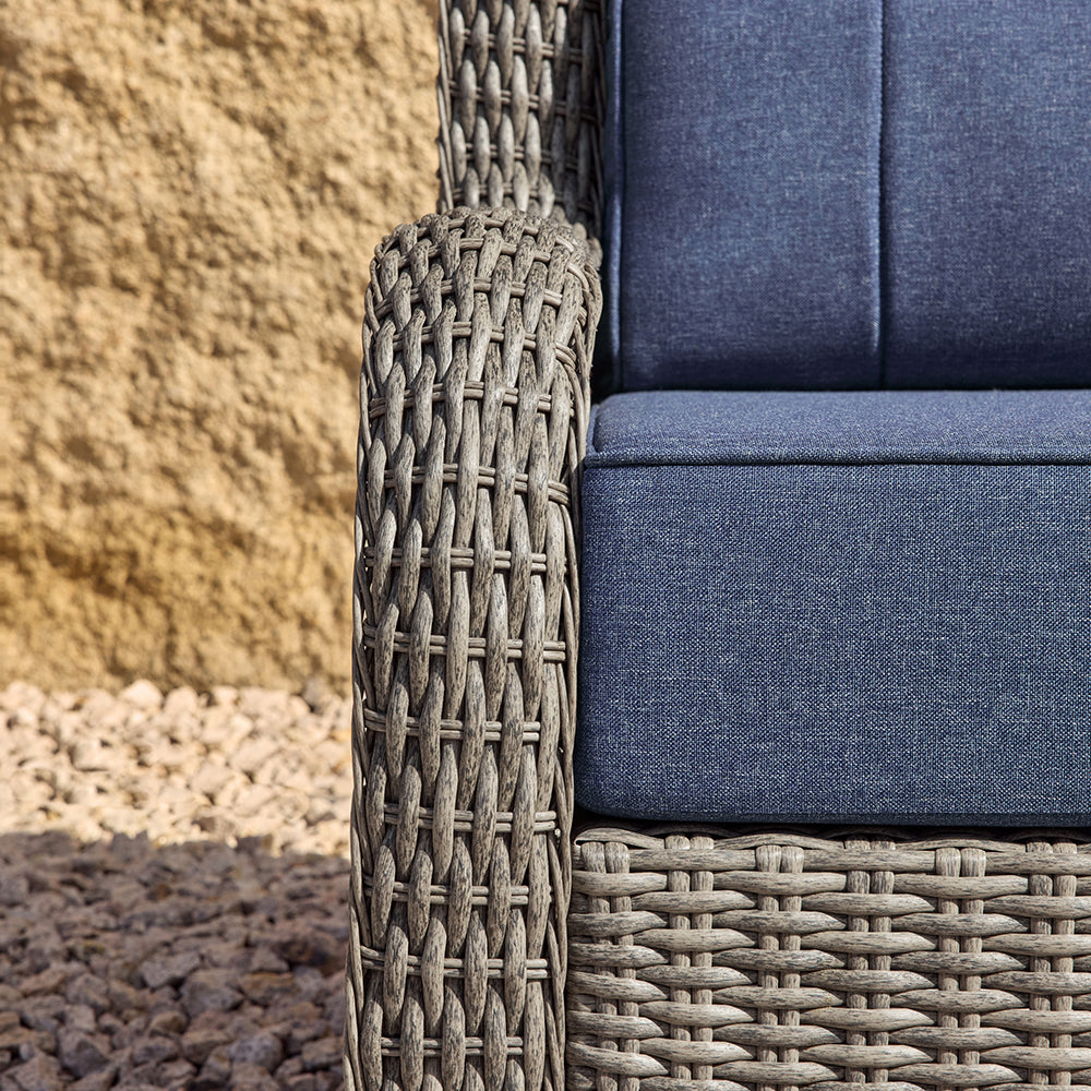 Outdoor Wicker Swivel Glider Chairs with Side Table