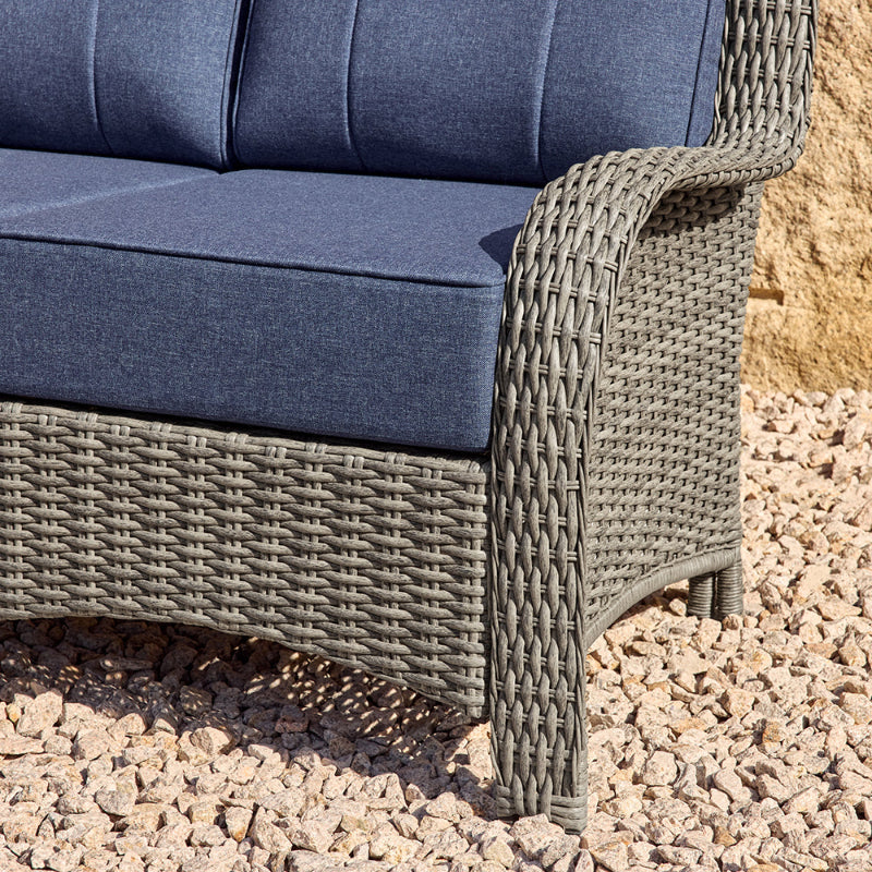 TARN Outdoor Wicker 6-Piece Wicker Sofa & Chairs Set With Coffee Table