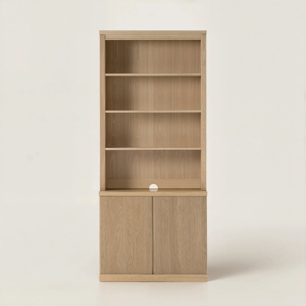Reeded 36" Storage Shelf with Cabinet