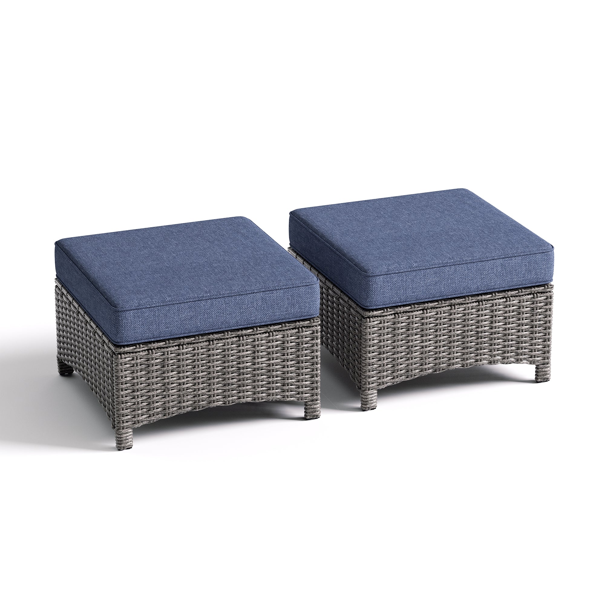 Outdoor Wicker Square Ottomans