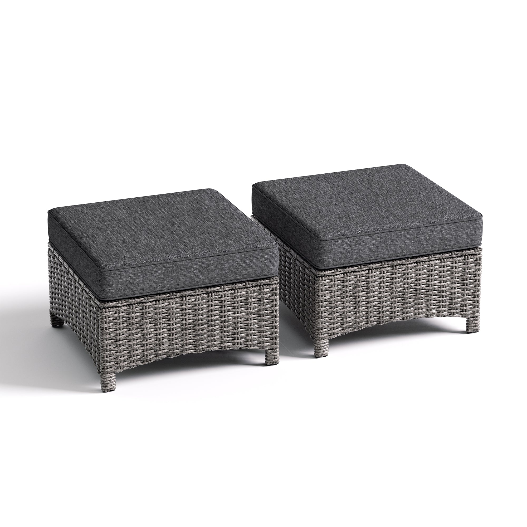 Outdoor Wicker Square Ottomans