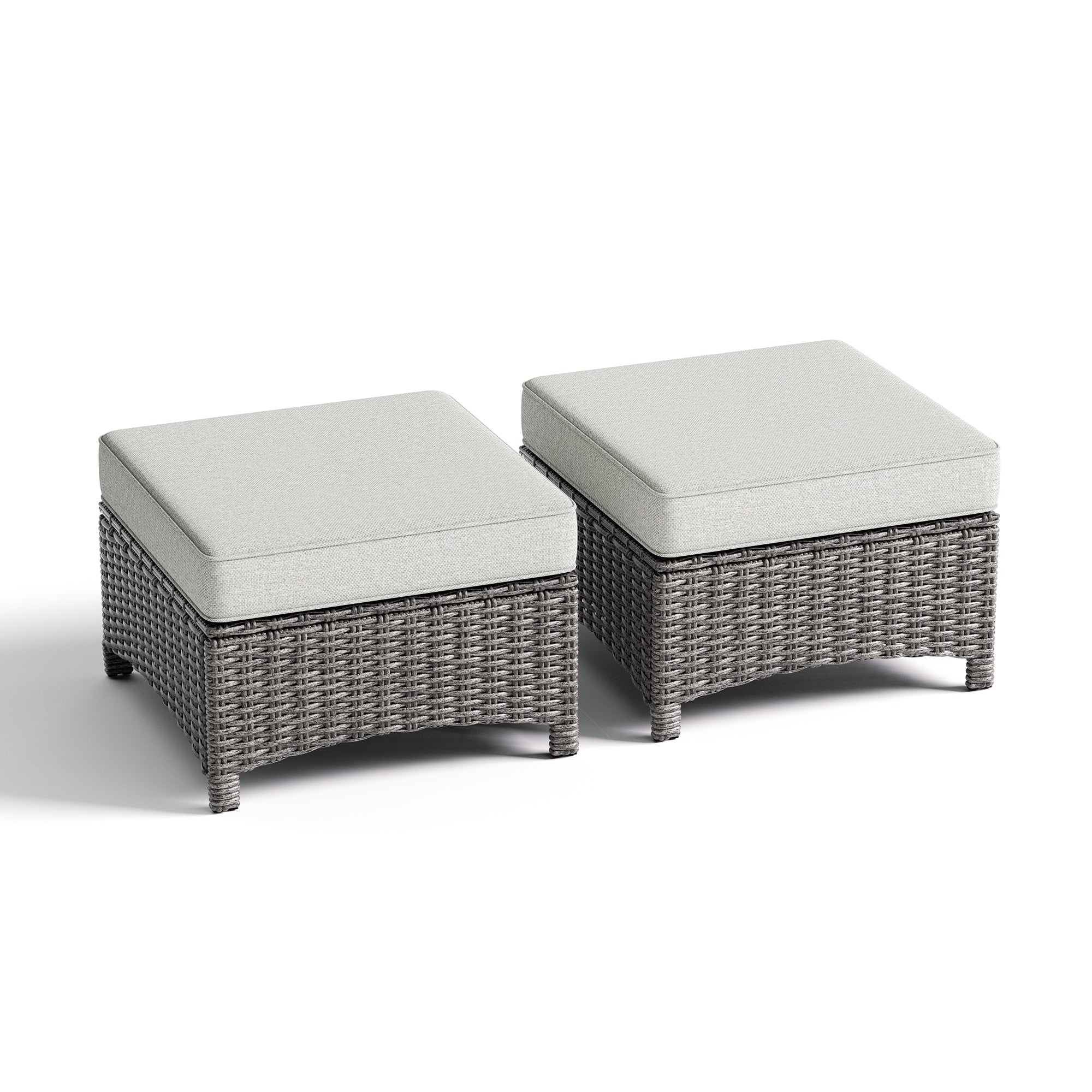 Outdoor Wicker Square Ottomans