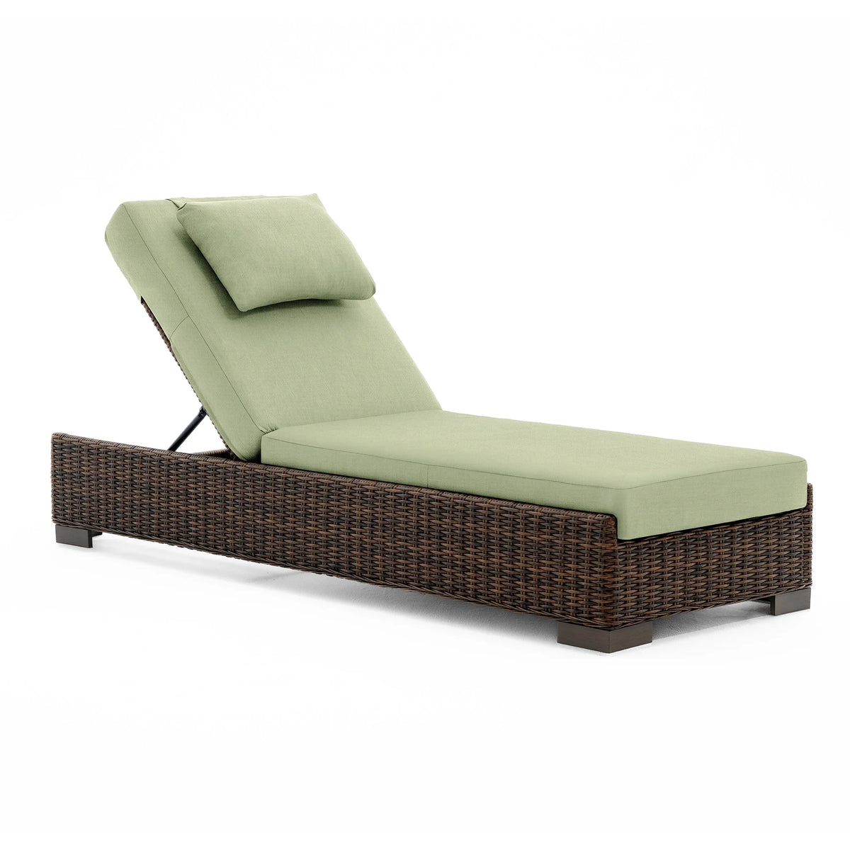LOAM Outdoor Wicker Adjustable Chaise Lounge with Optional Cover & C-Shaped Side Table