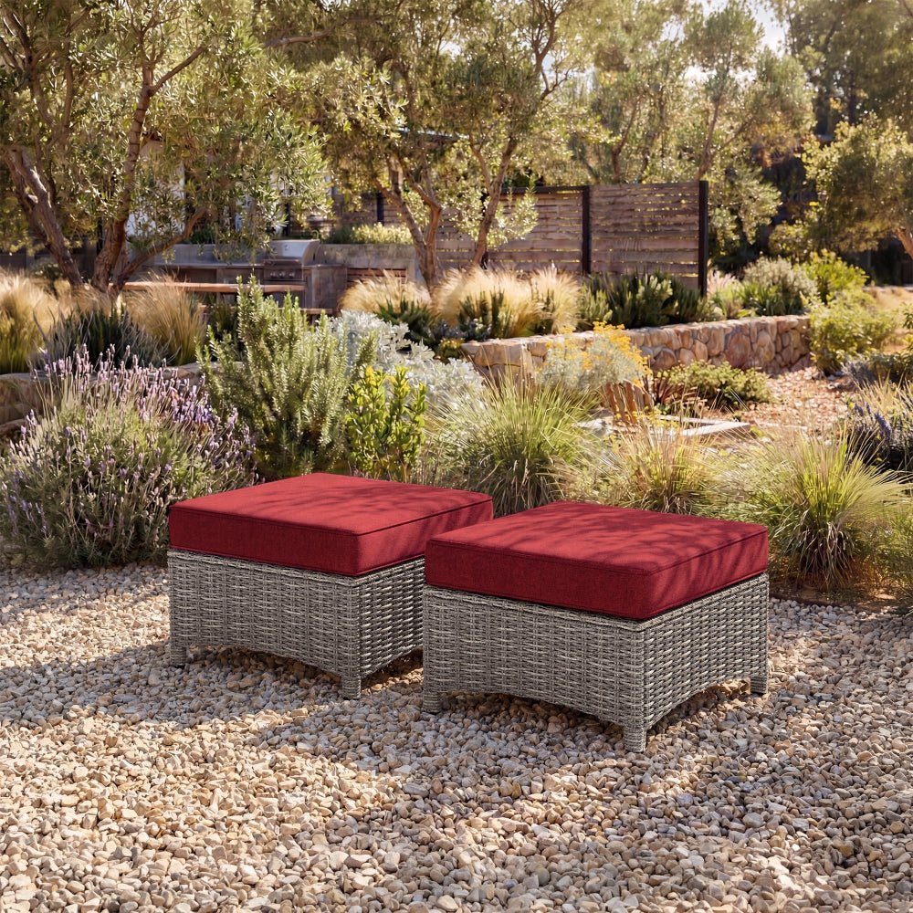 NEVE Outdoor Wicker Square Ottomans – ReedStead