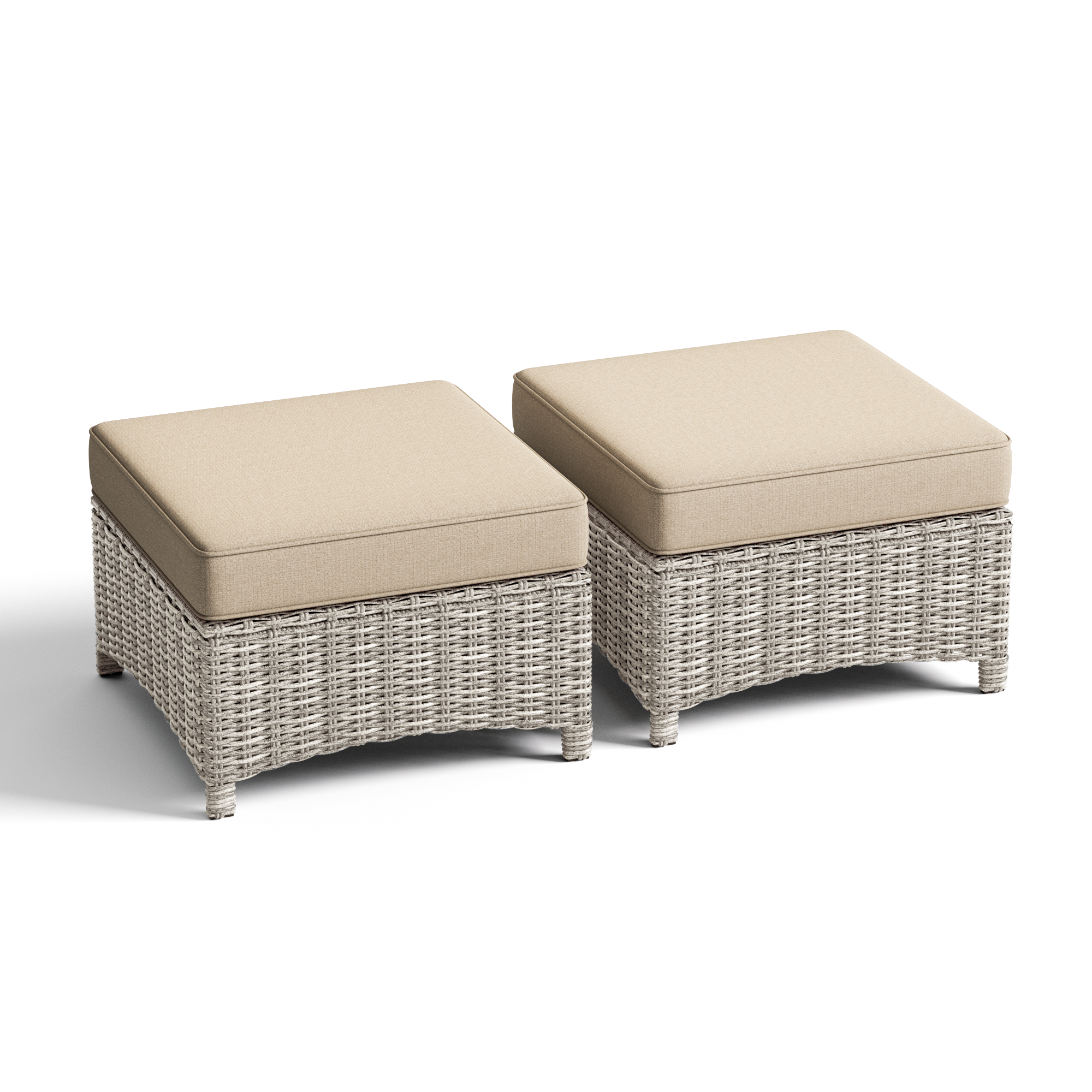 NEVE Outdoor Wicker Square Ottomans