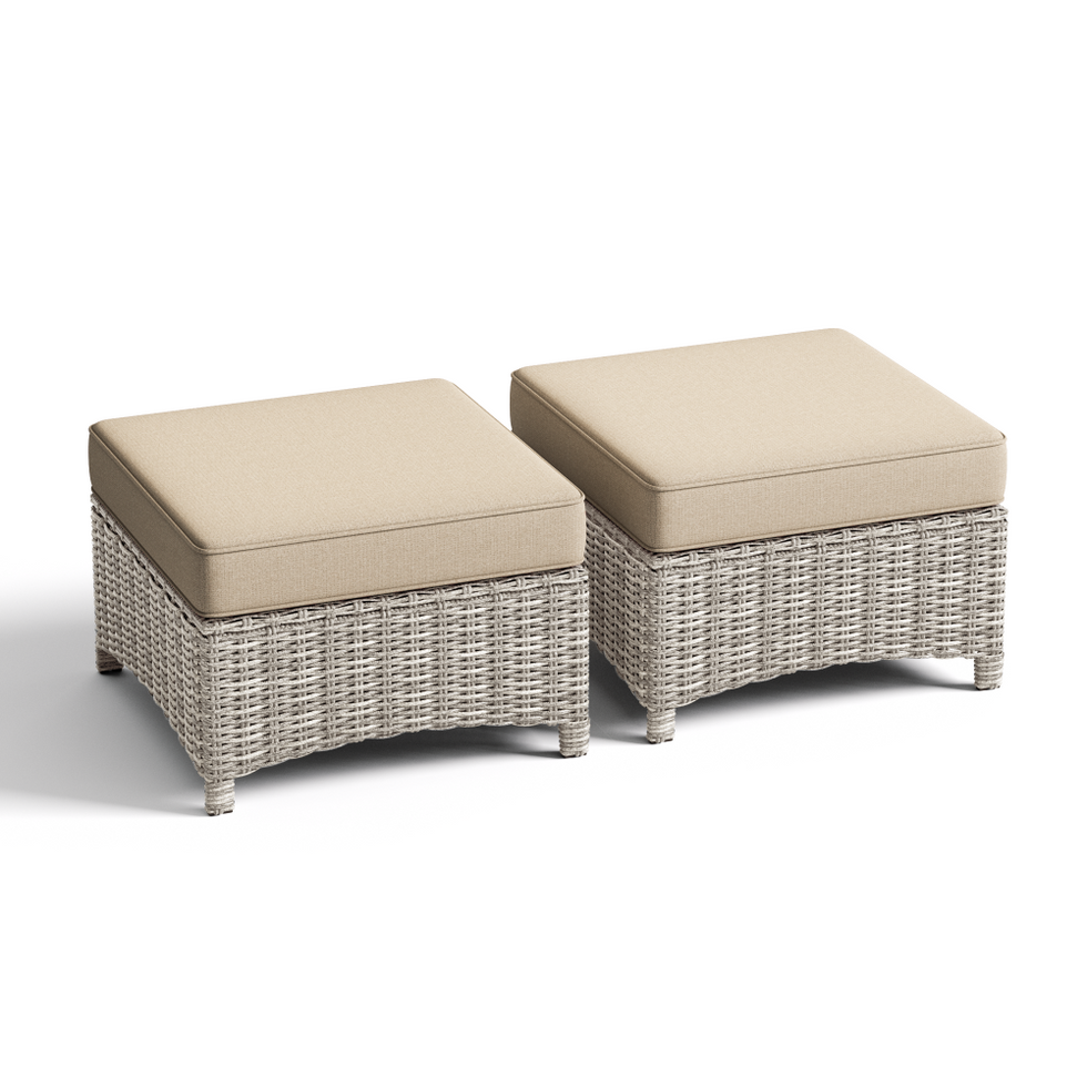 NEVE Outdoor Wicker Square Ottomans