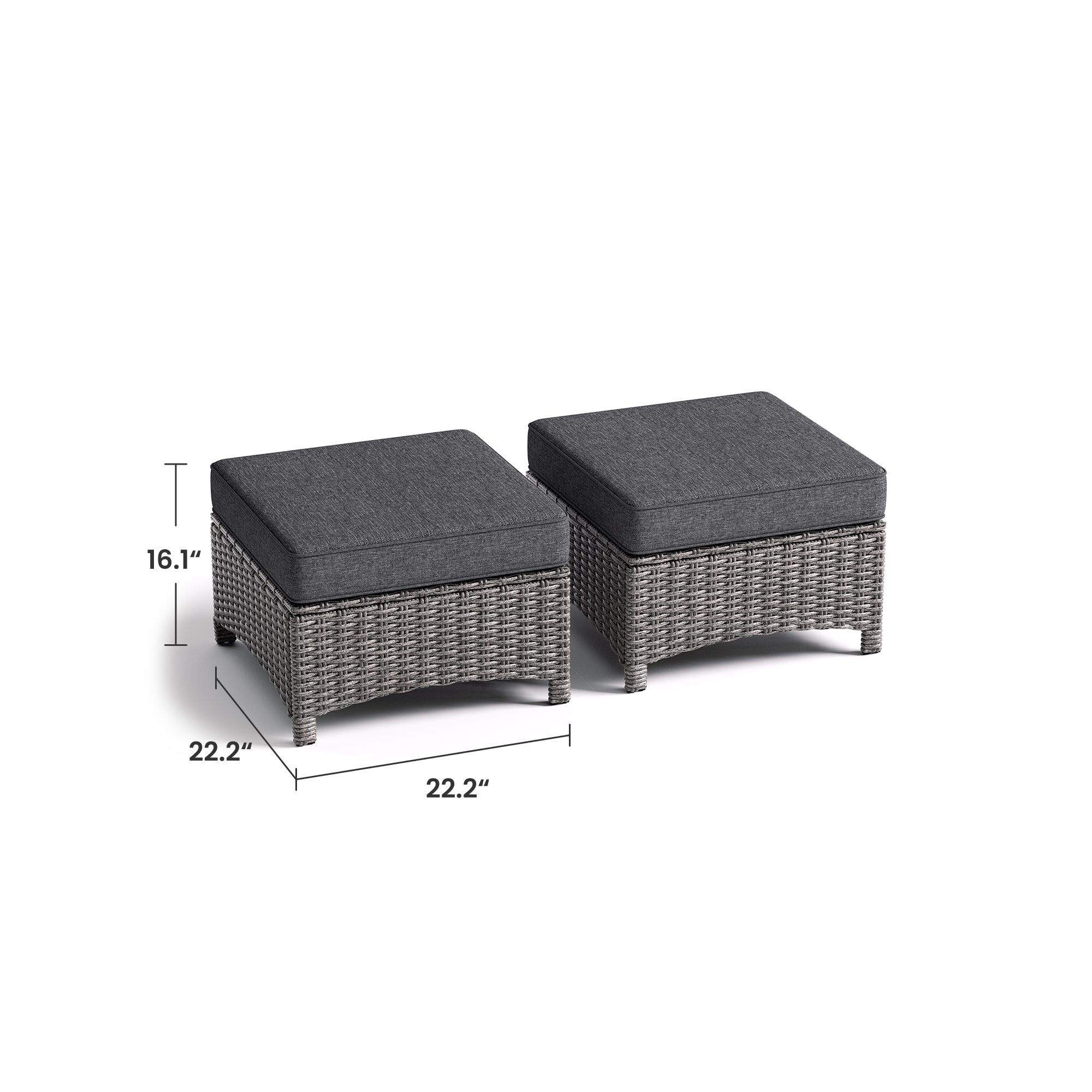Outdoor Wicker Square Ottomans