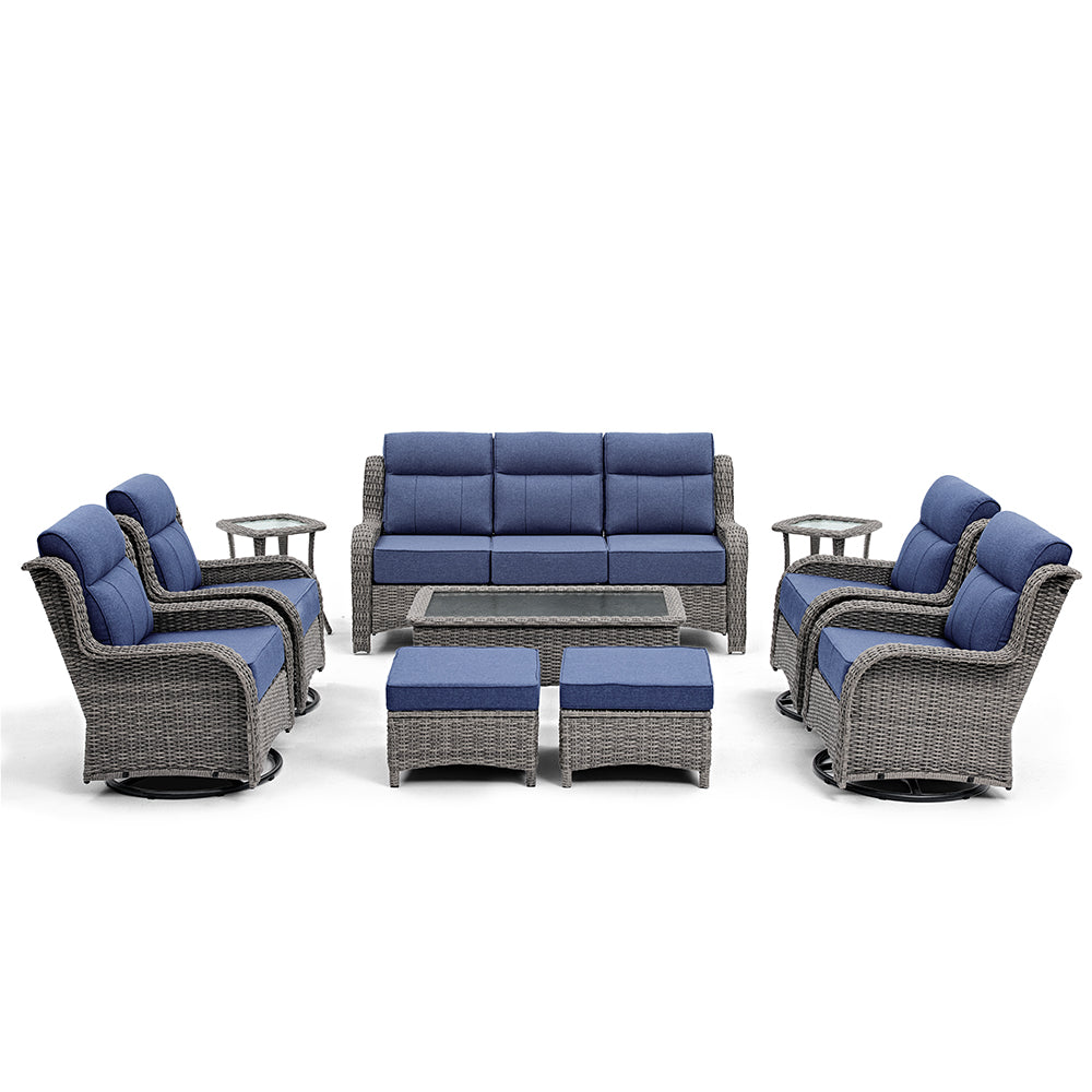 [Free Gift] TARN Outdoor 10-piece Wicker Sofa Set