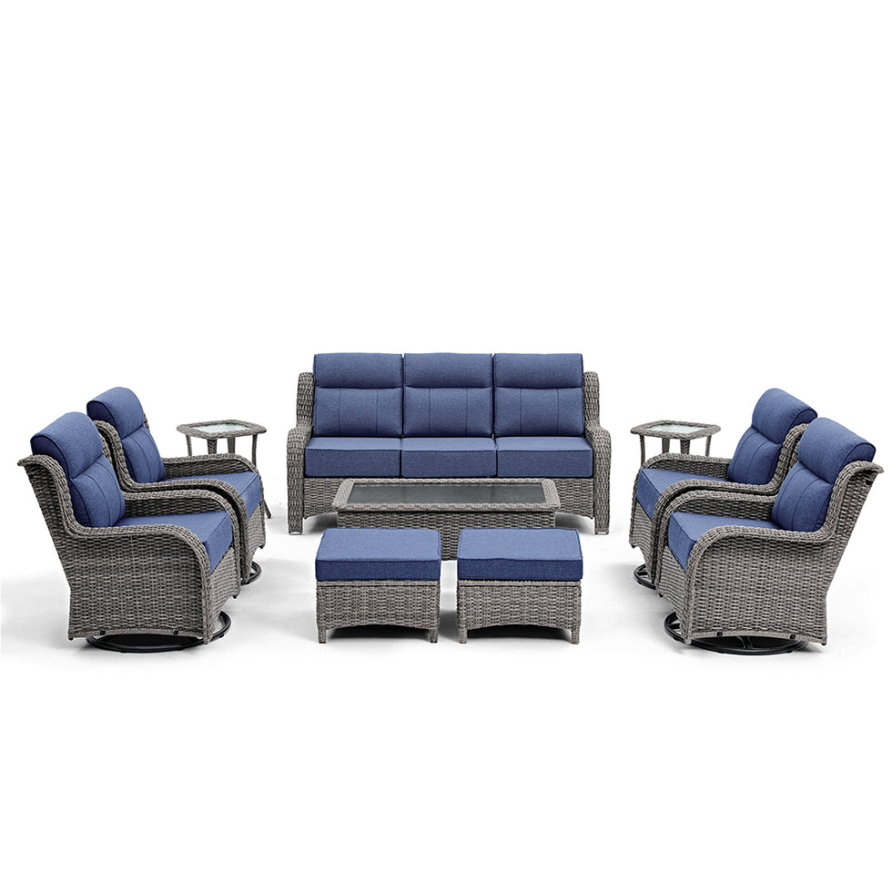 [Free Gift] TARN Outdoor 10-piece Wicker Sofa Set