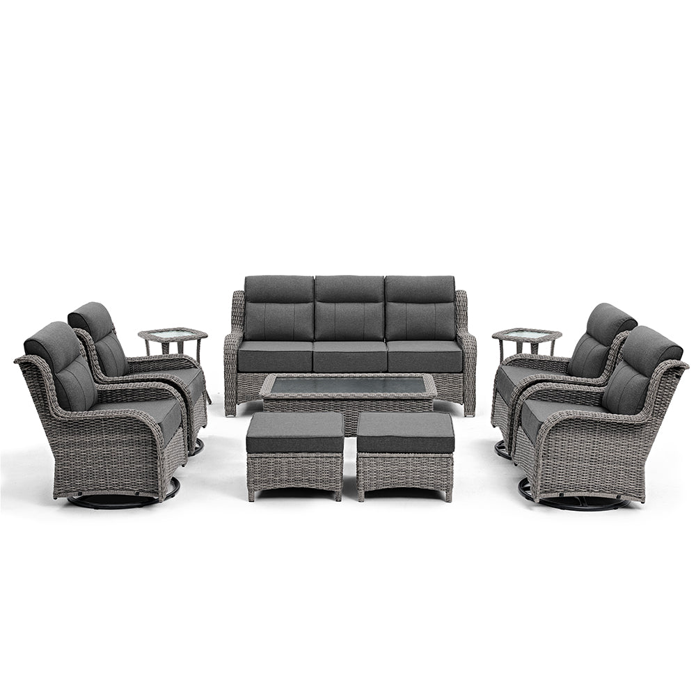 [Free Gift] TARN Outdoor 10-piece Wicker Sofa Set