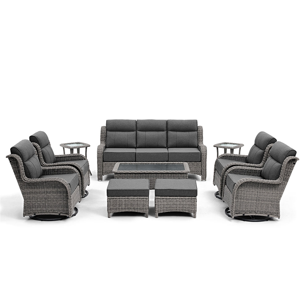 [Free Gift] TARN Outdoor 10-piece Wicker Sofa Set