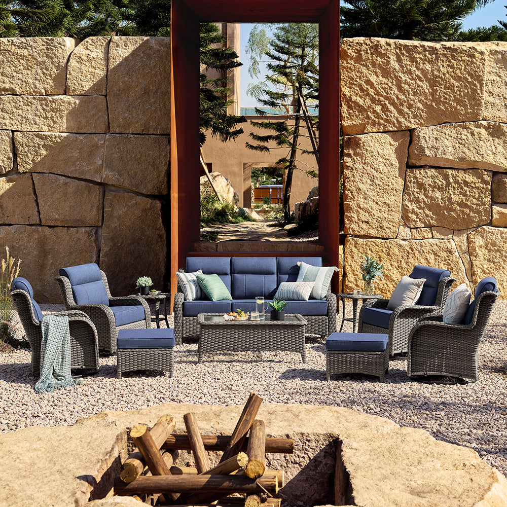 [Free Gift] TARN Outdoor 10-piece Wicker Sofa Set