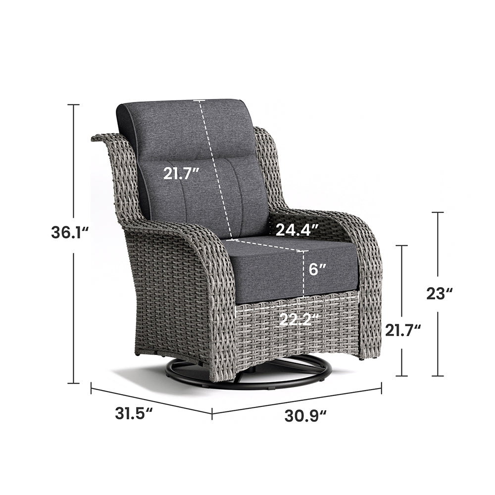 TARN Outdoor Wicker Swivel Glider Chair