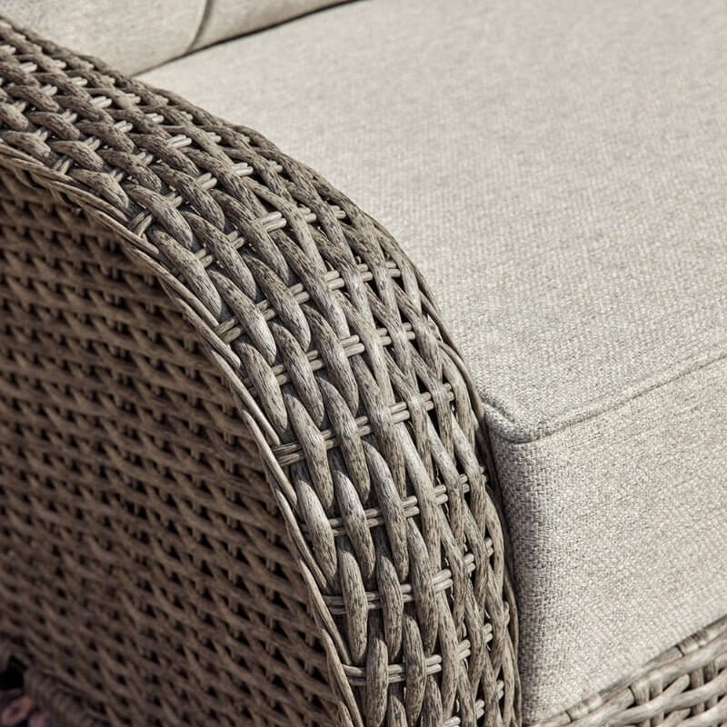 TARN Outdoor Dark Gray Wicker Sofa And Swivel Glider Chair Set