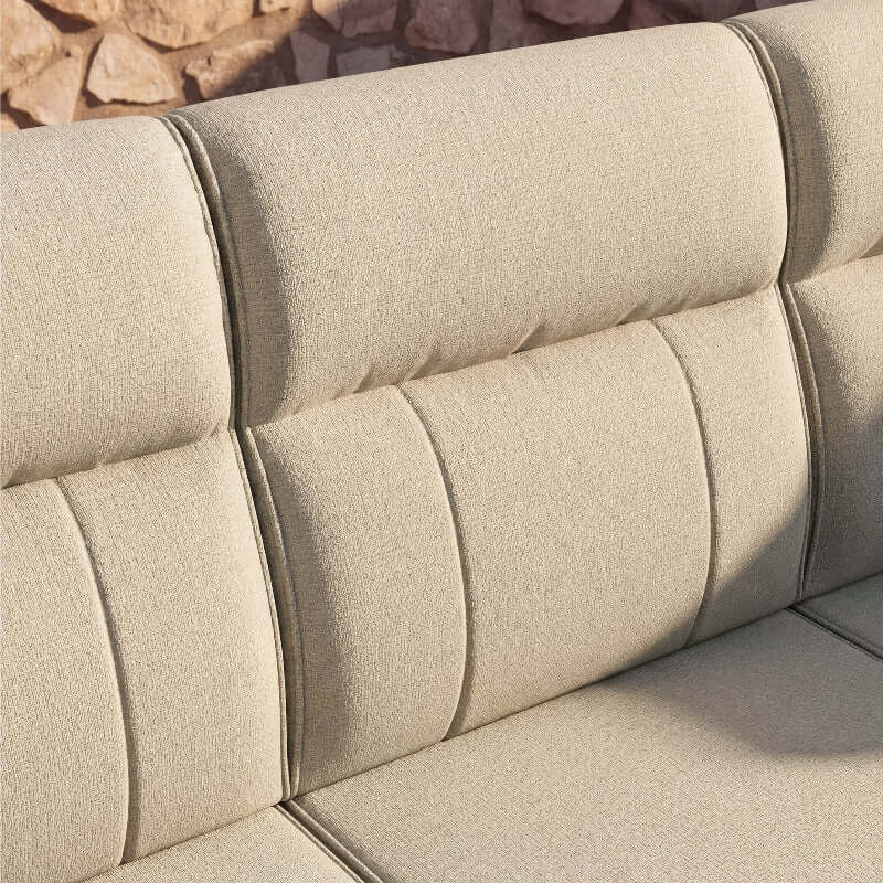 NEVE Outdoor Wicker 6 Piece Sofa Set With Coffee Table