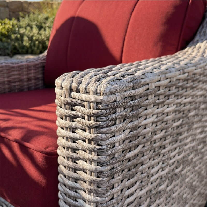 NEVE Outdoor Wicker 6 Piece Sofa Set With Coffee Table