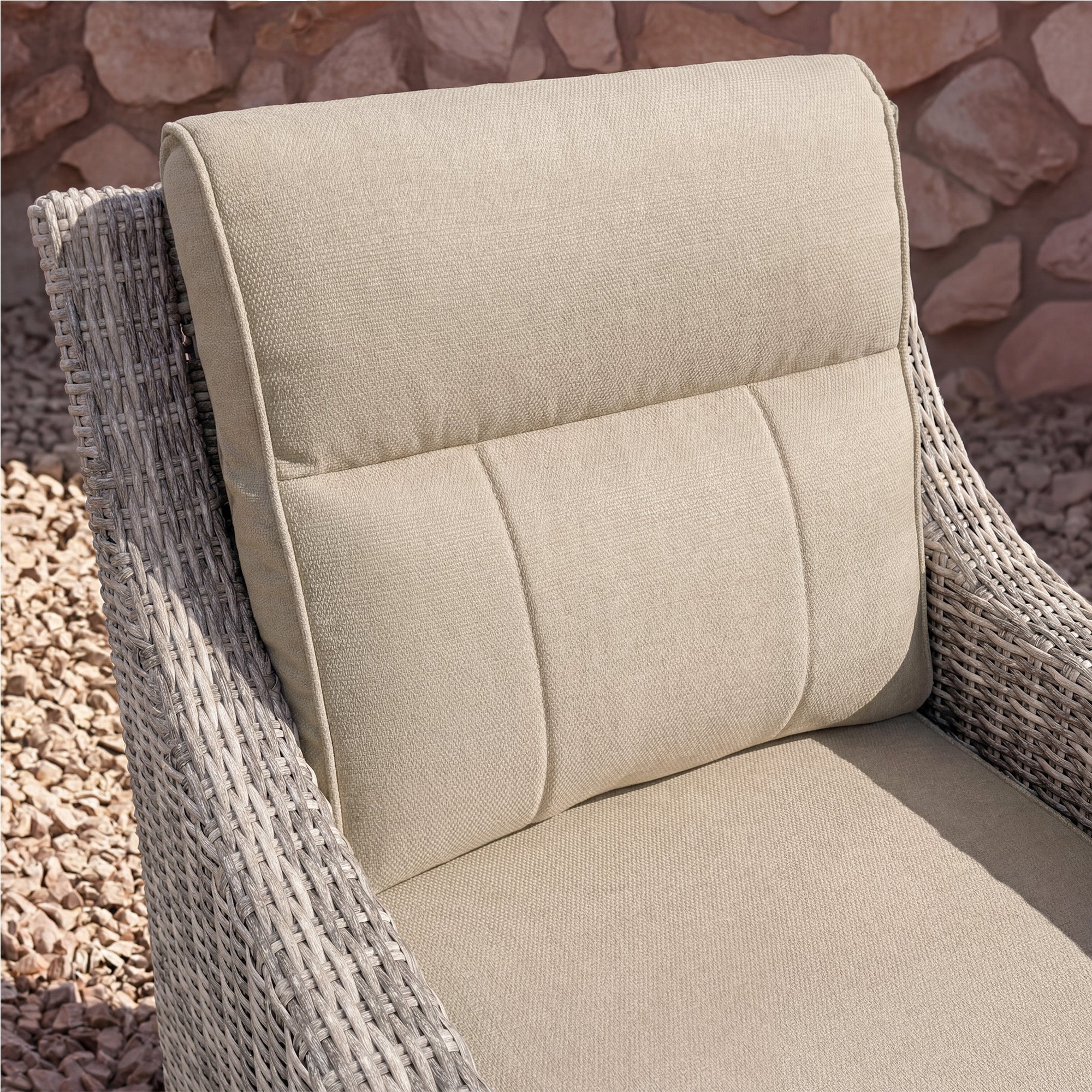 Patio Wicker Swivel Glider Chairs Set with Customizable Ottoman & Side Table