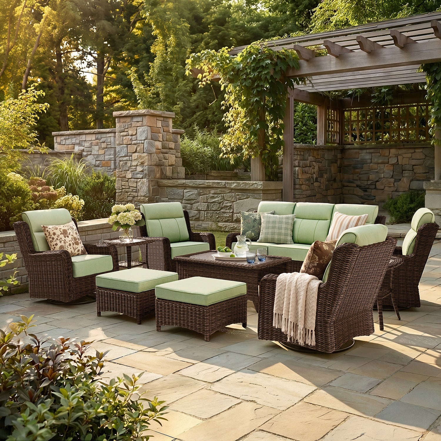 [Free Gift] LOAM Outdoor 10-piece Wicker Sofa Set