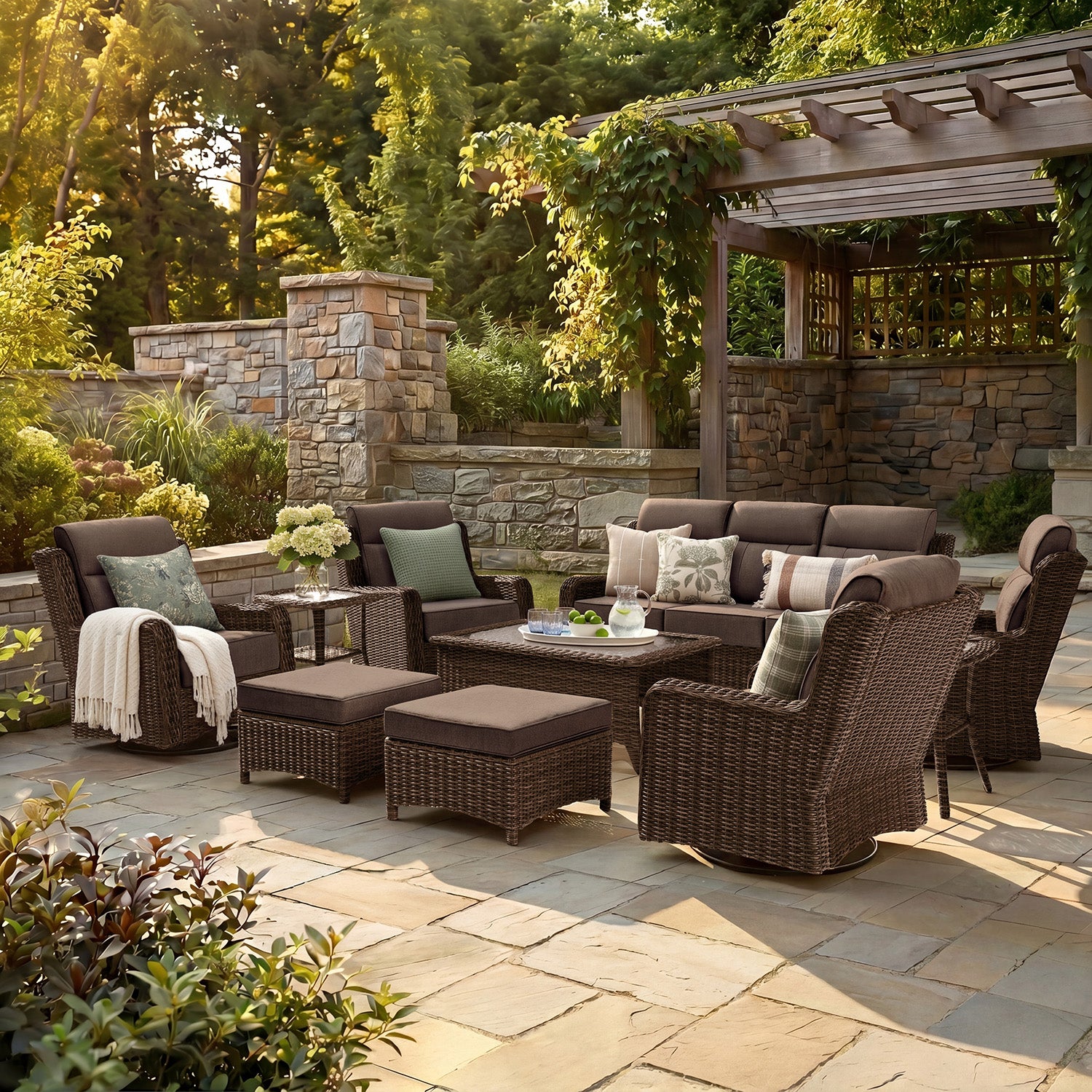 [Free Gift] LOAM Outdoor 10-piece Wicker Sofa Set