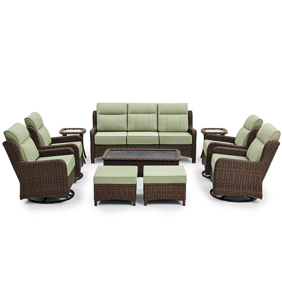 [Free Gift] LOAM Outdoor 10-piece Wicker Sofa Set