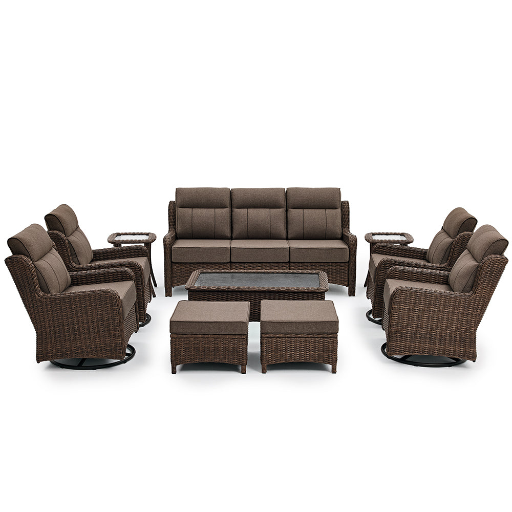[Free Gift] LOAM Outdoor 10-piece Wicker Sofa Set
