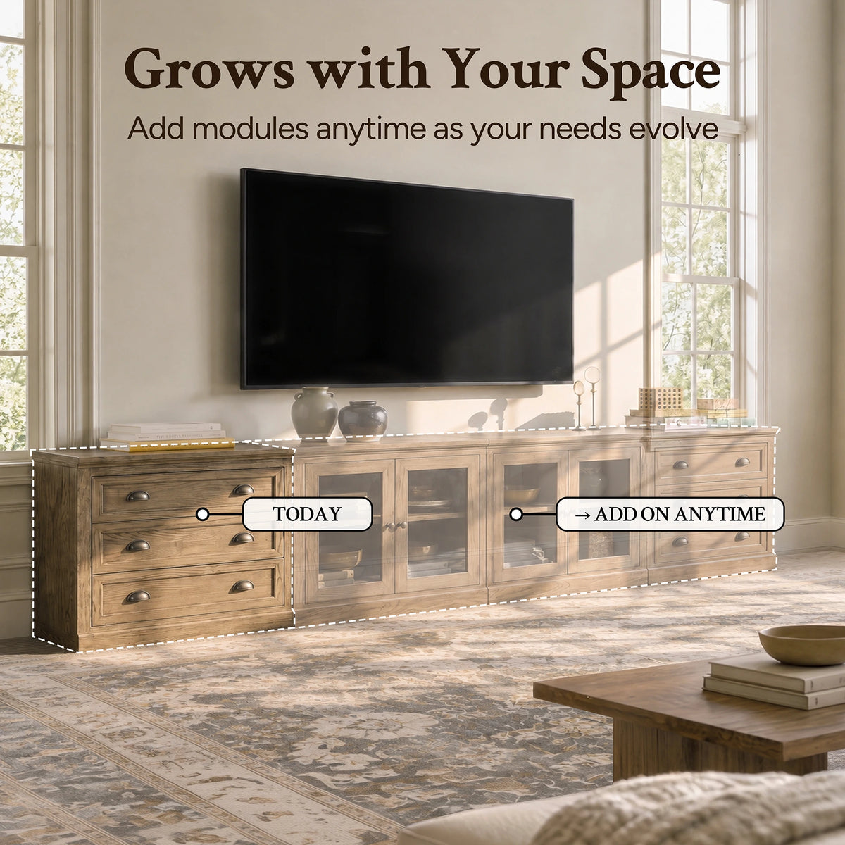 Linden 35" 3-Drawer Storage Cabinet