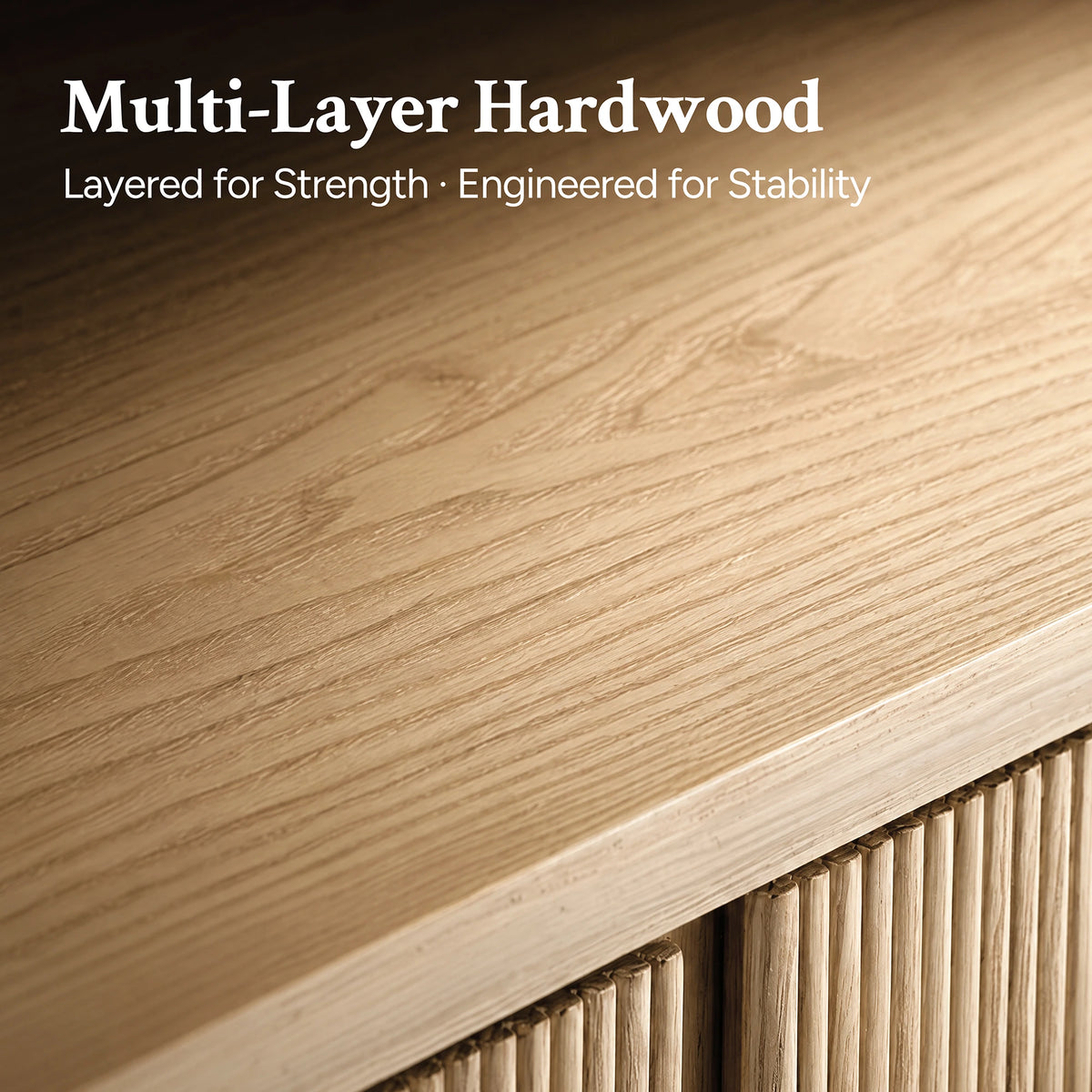 Reeded 36" Storage Shelf with Cabinet