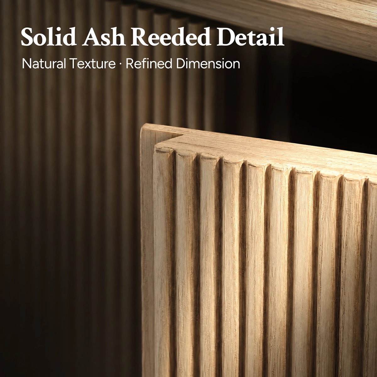 Reeded 36" Storage Shelf with Cabinet