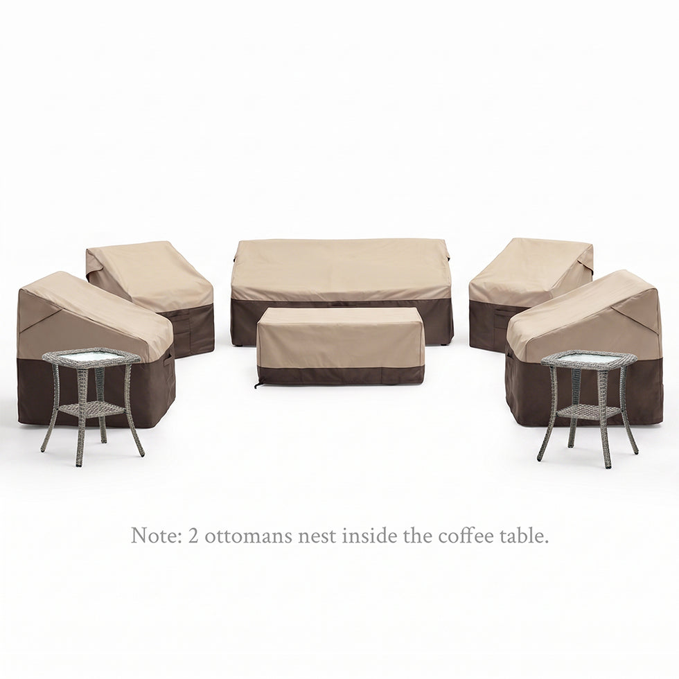 All-Weather 6-Piece Brown Cover Set