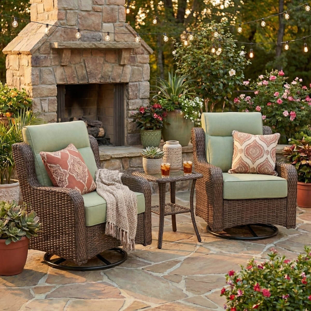 LOAM Outdoor Brown Wicker Furniture Set