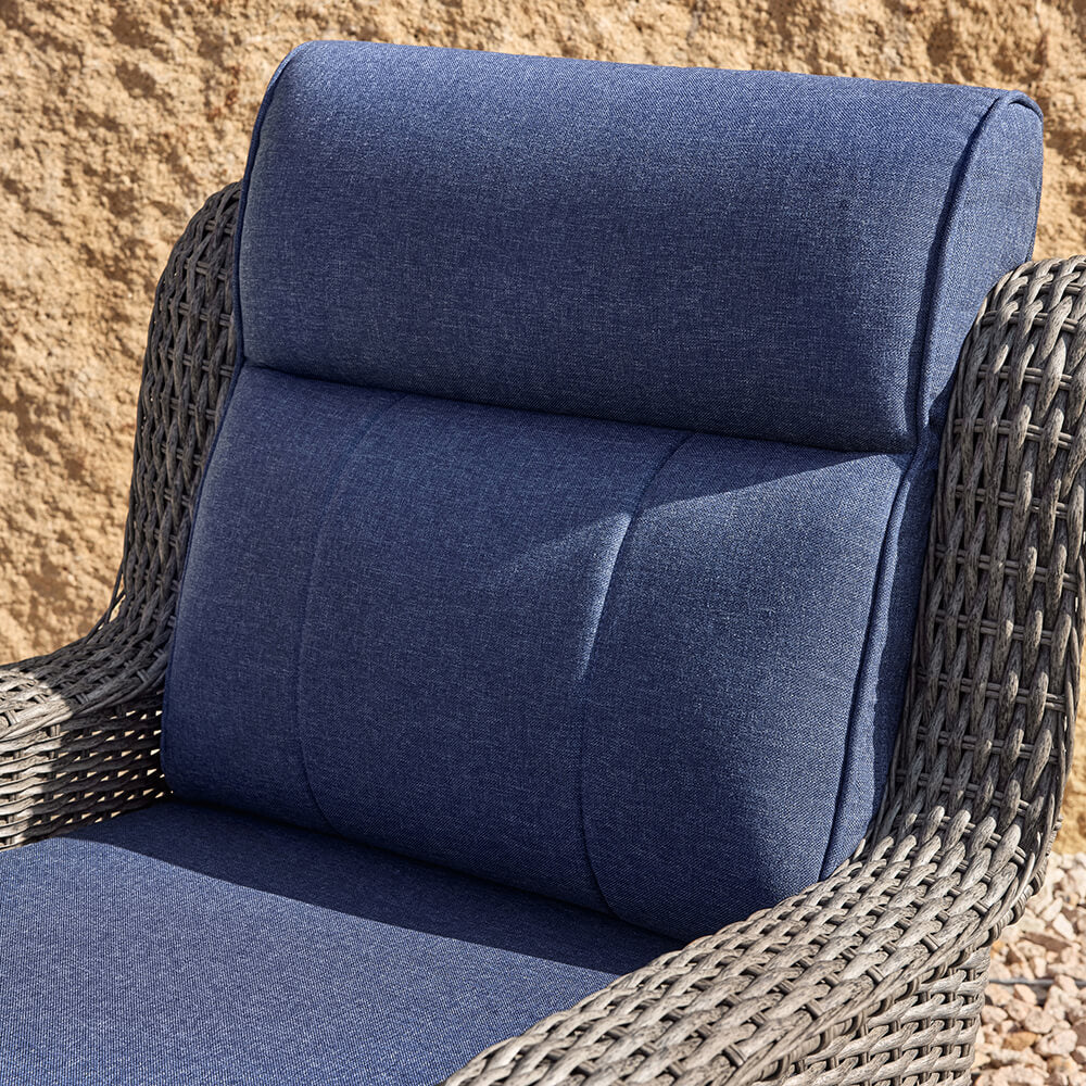 TARN Outdoor Wicker Swivel Glider Chairs with Ottomans