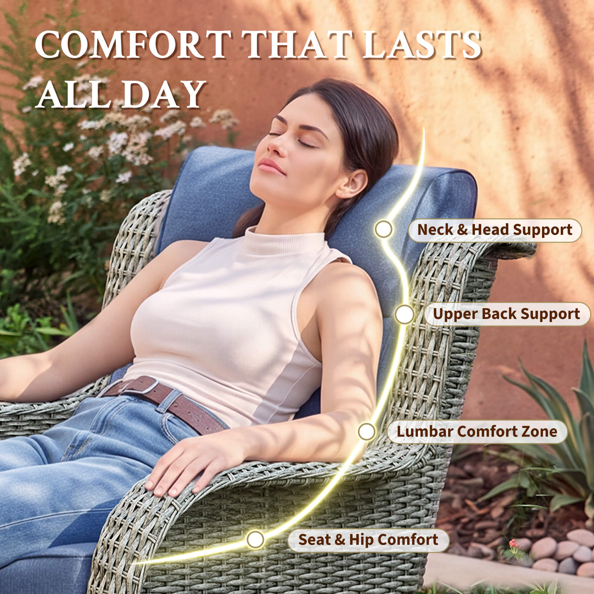 TARN Outdoor 6-Piece Wicker Sofa & Chairs Set With Coffee Table